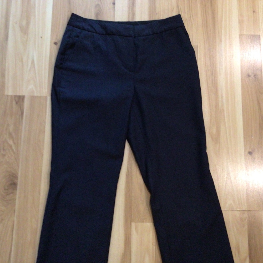 Talbots Classic Wool Trousers Pants Navy Blue Size 2 Petite Womens